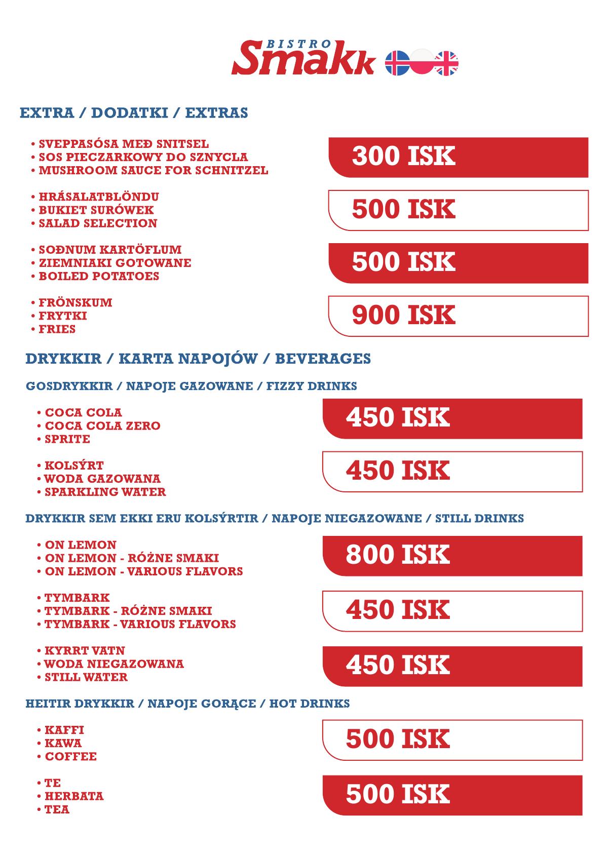 Menu Bistro Smakk strona 2